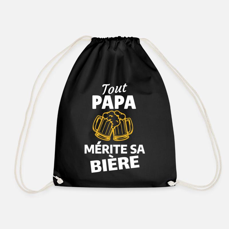 Jeder Papa hat sein Bier verdient - Turnbeutel - Schwarz