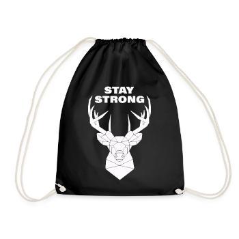 STAY STRONG - Turnbeutel - Schwarz - Vorne