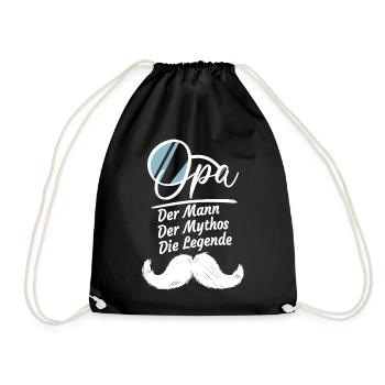 Opa Geschenke Lustig Großvater Geschenkidee Spruch - Turnbeutel - Schwarz - Vorne