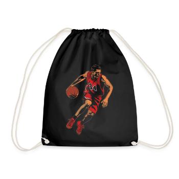 Basketballer Grafik - Turnbeutel - Schwarz - Vorne