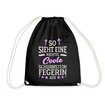So sieht eine richtig coole Schornsteinfegerin aus - Turnbeutel - Schwarz - Vorne