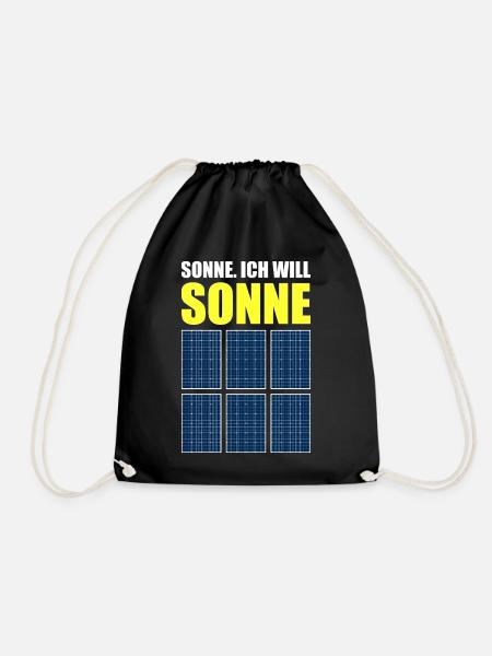 Sonne, Photovoltaik, Solarzelle, Sommerfans, Strom - Turnbeutel - Schwarz