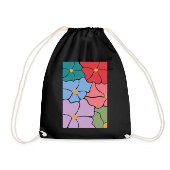 Fleurs de flore bohème - Sac de sport léger - noir - Devant