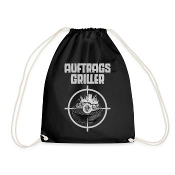 Auftragsgriller Grillmaster lustige Sprüche - Turnbeutel - Schwarz - Vorne