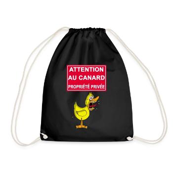 Attention au canard ! - Sac de sport léger - noir - Devant