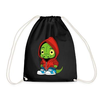 Cute little dinosaur - Drawstring Bag - black - Front