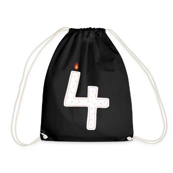 Conception de bougie festive numéro quatre - Sac de sport léger - noir - Devant