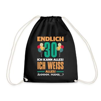 Funny 30th birthday gift - Drawstring Bag - black - Front