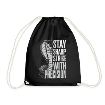 Cobra with Precision Quote - Drawstring Bag - black - Front