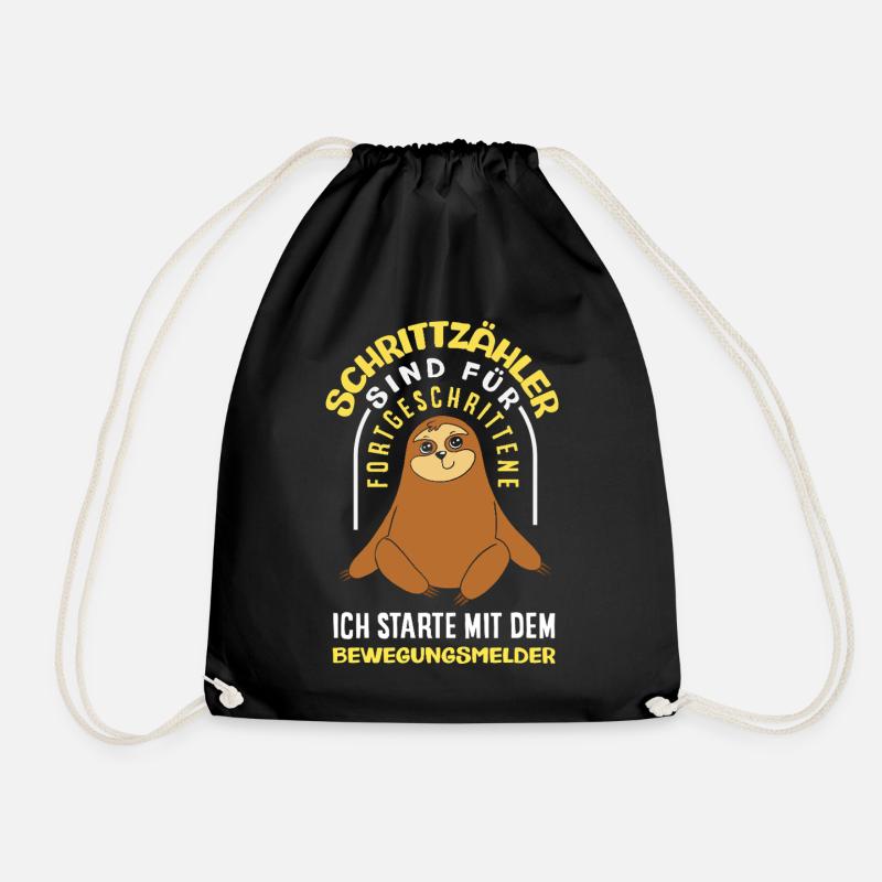 Schrittzähler? Ich nutze den Bewegungsmelder - Turnbeutel - Schwarz