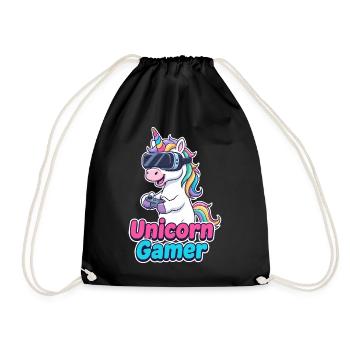 Unicorn Gamer VR Edition - Turnbeutel - Schwarz - Vorne