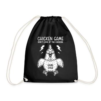 Chicken Game Don't look at the chicken Game over - Drawstring Bag - black - Front