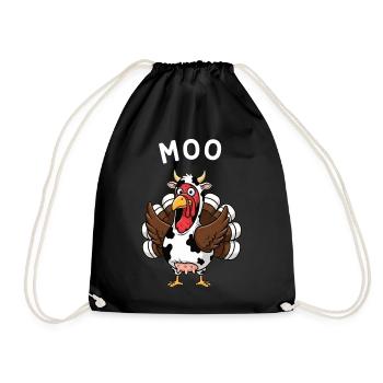 Dinde Moo Drôle Vache de Noël - Sac de sport léger - noir - Devant