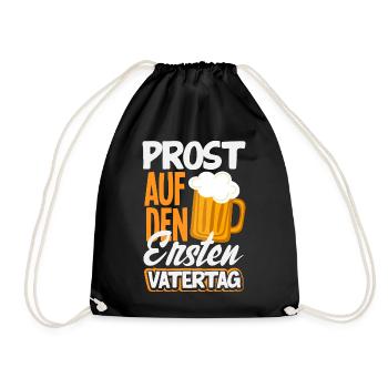 Lustiges Vatertag Geschenk Papa Bier - Turnbeutel - Schwarz - Vorne