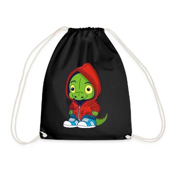 Small urban dinosaur - Drawstring Bag - black - Front
