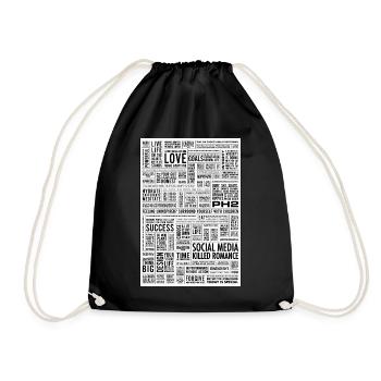manifest - Drawstring Bag - black - Front