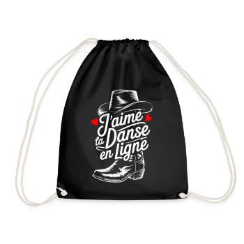 Line Dancing Cowboy Love Boots - Drawstring Bag - black - Front