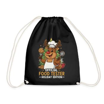 Food Tester - Holiday Edition - Drawstring Bag - black - Front