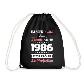 Geboren 1986 – Perfektion nahe - Turnbeutel - Schwarz - Vorne