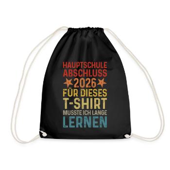 Hauptschule Abschluss 2026 T-Shirt - Turnbeutel - Schwarz - Vorne
