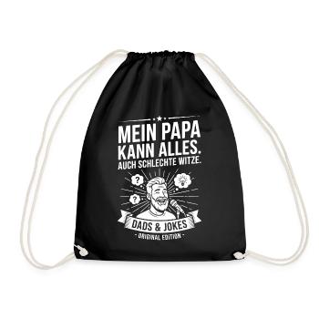 My dad can do everything – Dads & Jokes - Drawstring Bag - black - Front