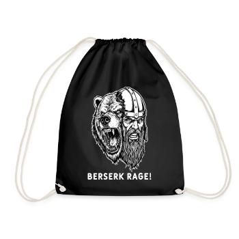 Wikinger Berserk Rage Bear Krieger Nordisches Maskottchen - Turnbeutel - Schwarz - Vorne