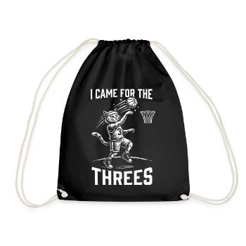 basketball,cute,basketball,meme,cat,sport - Drawstring Bag - black - Front