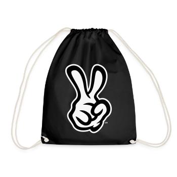Victory Hand Signals (Right Hand / NEG / 2C) - Drawstring Bag - black - Front