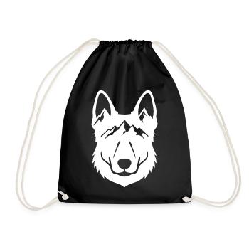 Mountain Wolf Line Kunst - Turnbeutel - Schwarz - Vorne