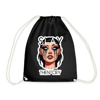 Slay Then Cry Illustration - Turnbeutel - Schwarz - Vorne