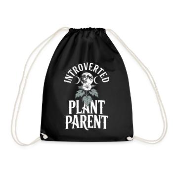 Introvertiertes Pflanzen-Elterntee - Turnbeutel - Schwarz - Vorne