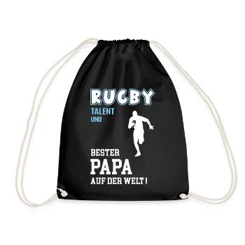 Rugby Bester Papa Vater Vatertag Geburtstag - Turnbeutel - Schwarz - Vorne