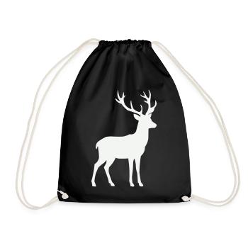 Hirsch Silhouette - Turnbeutel - Schwarz - Vorne