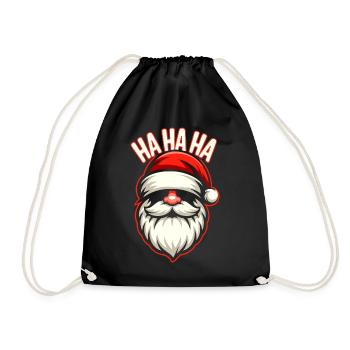 Santa Laugh HAHA Design - Drawstring Bag - black - Front