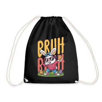 Joyeuse Pâques, douce chasse aux œufs du lapin, œufs de Pâques - Sac de sport léger - noir - Devant
