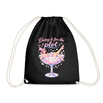 Doing it for the plot | Vintage Flapper Pastell - Turnbeutel - Schwarz - Vorne