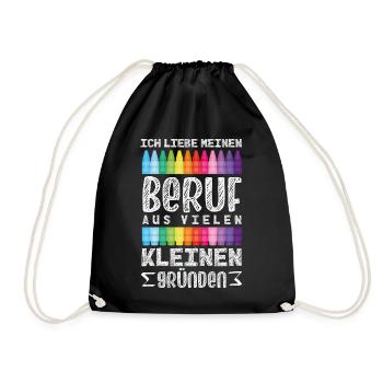 Erzieherin Liebe Beruf Kleine Gründe Kita Spruch - Turnbeutel - Schwarz - Vorne