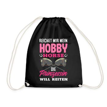 Hobby Horse Prinzessin Reiten - Turnbeutel - Schwarz - Vorne
