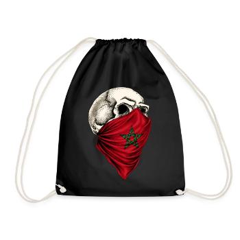 Crâne du drapeau marocain du Maroc - Sac de sport léger - noir - Devant