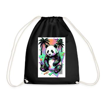 panda - Sac de sport léger - noir - Devant