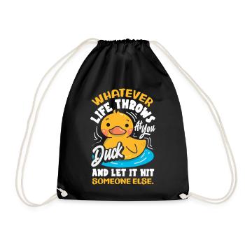 Funny Ducks Motif Ducks Lover Sayings - Drawstring Bag - black - Front