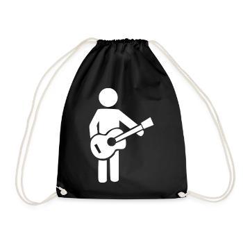 Gitarrist Silhouette Musik Design - Turnbeutel - Schwarz - Vorne