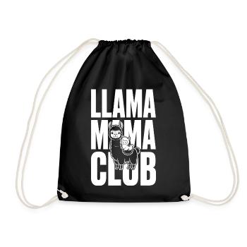 Club Lama Mama avec bébé lama - Sac de sport léger - noir - Devant