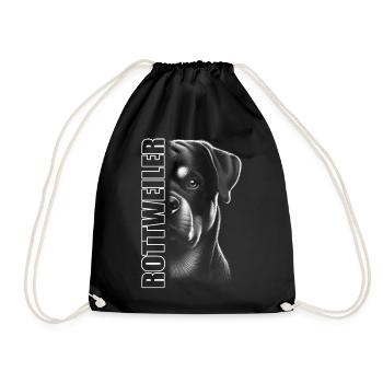 Portrait de rottweiler avec lettrage - Sac de sport léger - noir - Devant