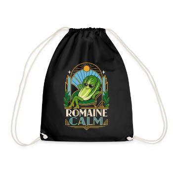 Romaine Calm Salad Pun - Drawstring Bag - black - Front