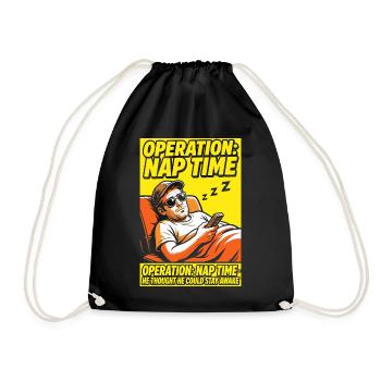Operation Naptime – Funny Sleep Fan - Drawstring Bag - black - Front