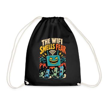 The WiFi Feels Fear – WLAN-Horror - Turnbeutel - Schwarz - Vorne