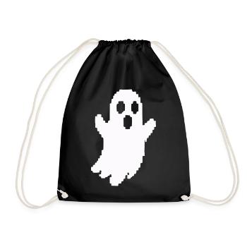 Weißer Geister-Silhouette Print - Turnbeutel - Schwarz - Vorne