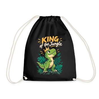 Kleiner T-Rex – King of the Jungle Dinosaurier - Turnbeutel - Schwarz - Vorne