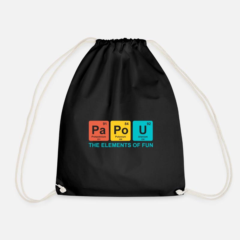 papou elements science cadeau papa drole - Sac de sport léger - noir
